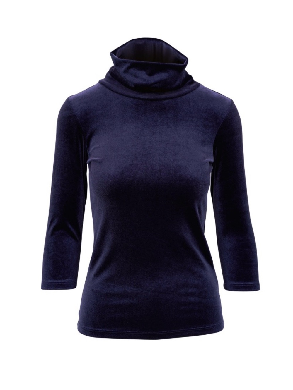 L’Agence Aja Deep Midnight Velvet Turtle Neck Size Small